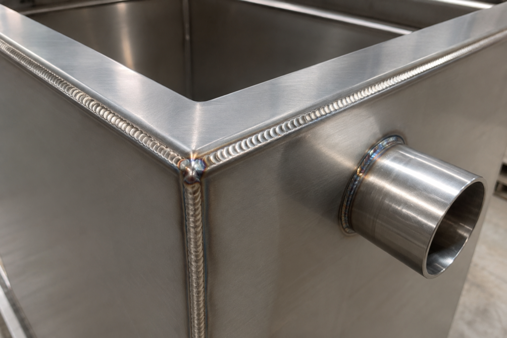 Mối hàn TIG bể tách mỡ inox 30L