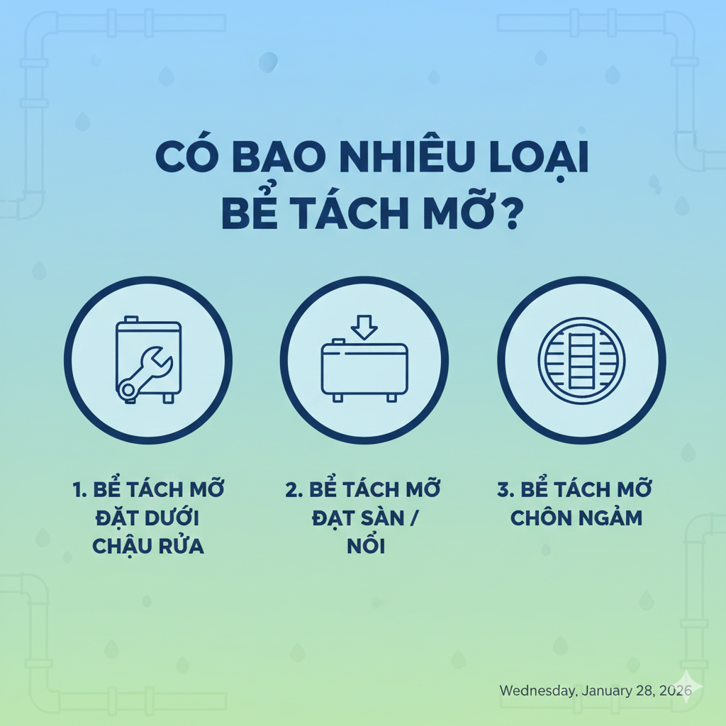 Các loại bể tách mỡ Các loại bể tách mỡ