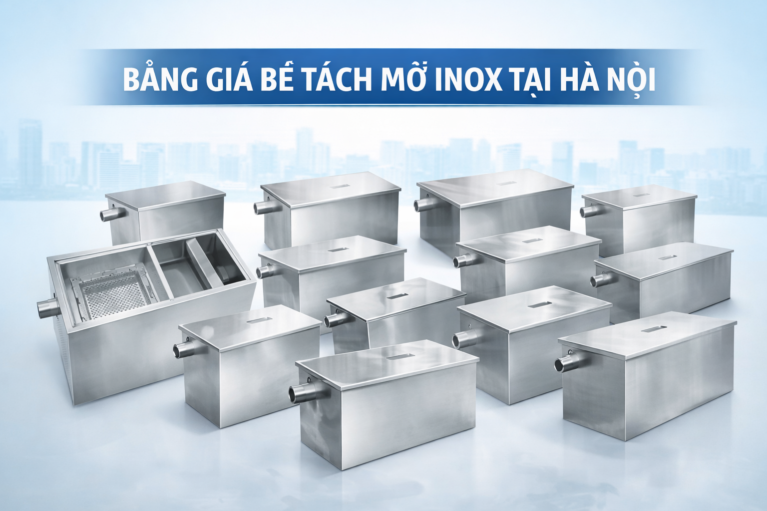 Bảng giá bể tách mỡ inox tại Hà Nội