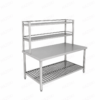 Bàn sơ chế 1600×800mm có kệ trên