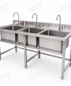 Chậu rửa inox công nghiệp 3 hố chậu