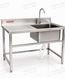 Chậu rửa công nghiệp 1 hố có bàn lệch trái