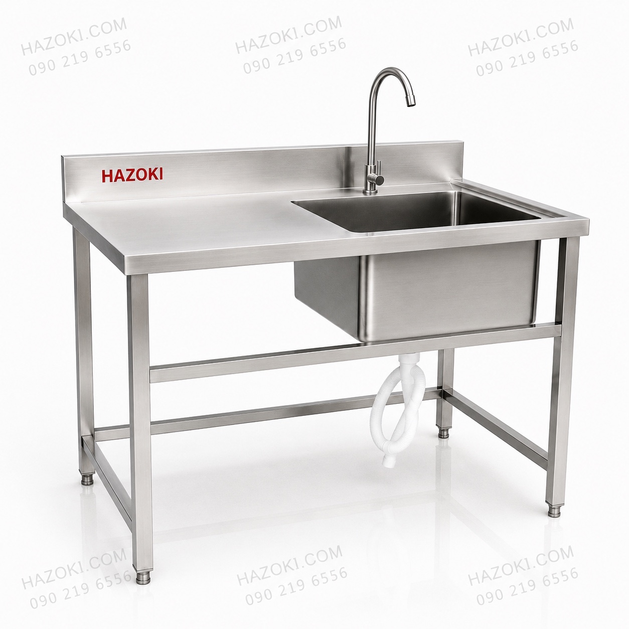 Chậu rửa công nghiệp 1 hố có bàn lệch phải - Ảnh 3