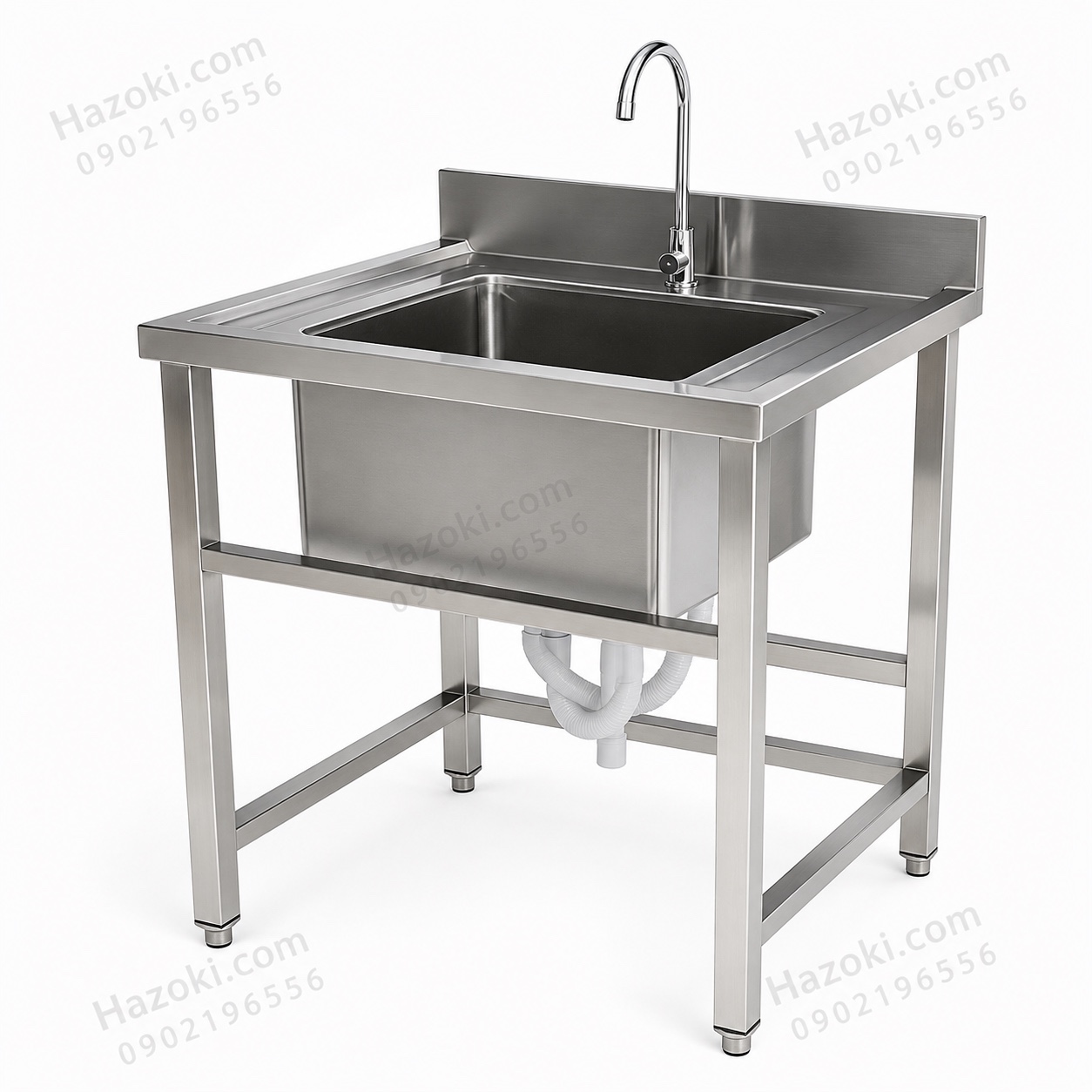 Chậu rửa công nghiệp 1 hố có bàn lệch phải - Ảnh 4