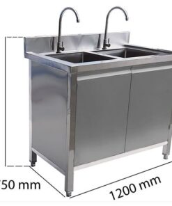 Tủ inox 2 bồn rửa 1200mm