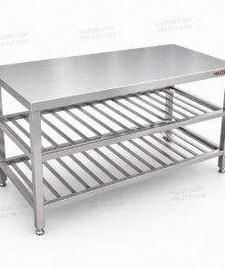 Bàn inox 3 tầng nan 1200mm