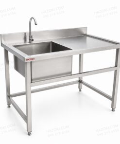 Chậu rửa công nghiệp 1 hố có bàn lệch phải