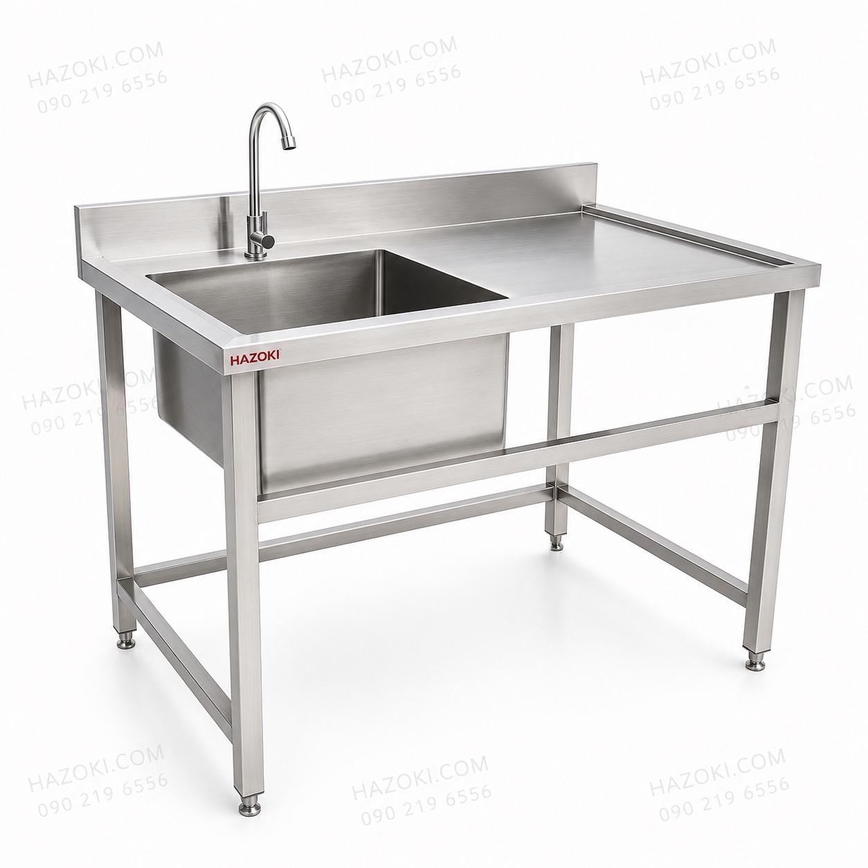Chậu rửa công nghiệp 1 hố có bàn lệch phải