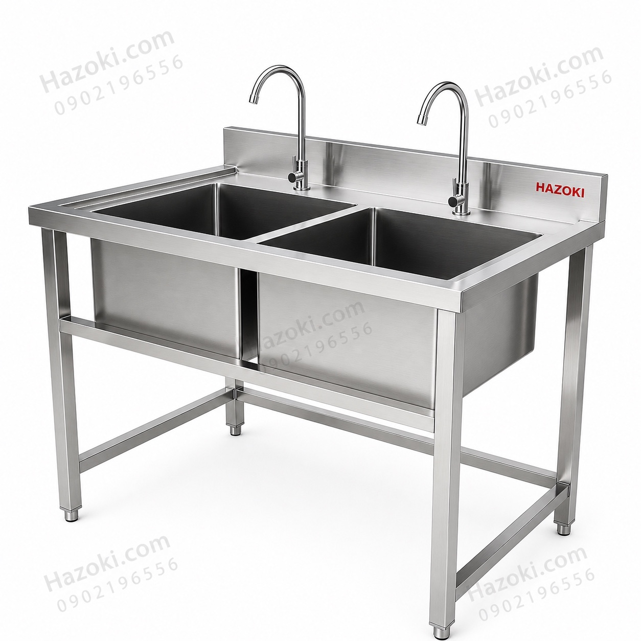 Chậu rửa inox 2 hố liền tủ - Ảnh 3