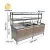 Tủ inox 2 bồn có Kệ trên