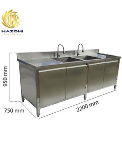 Tủ inox 2 bồn rửa