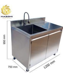 Tủ inox có bồn rửa dài 1200 mm