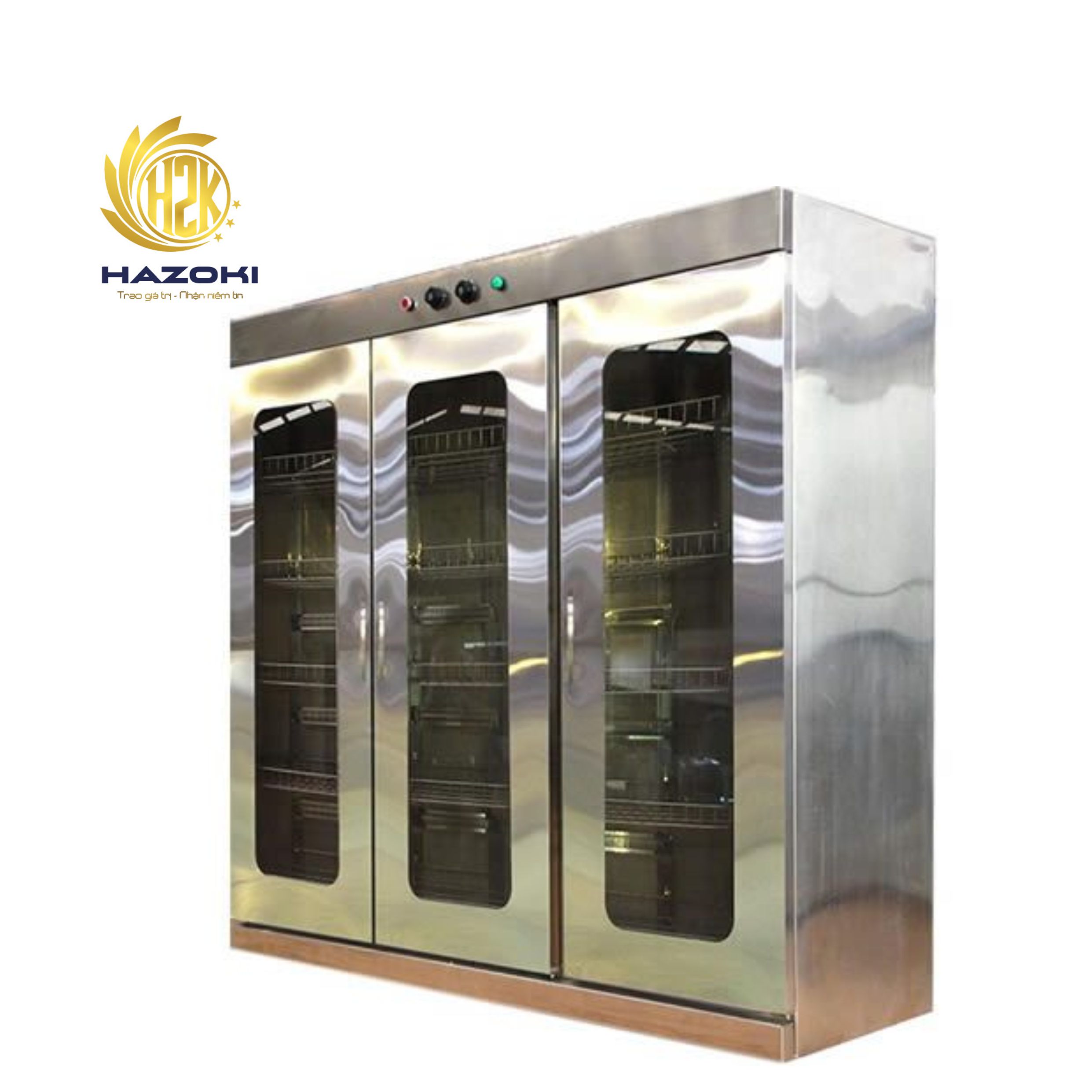Tủ sấy bát công nghiệp 3 buồng Inox 201