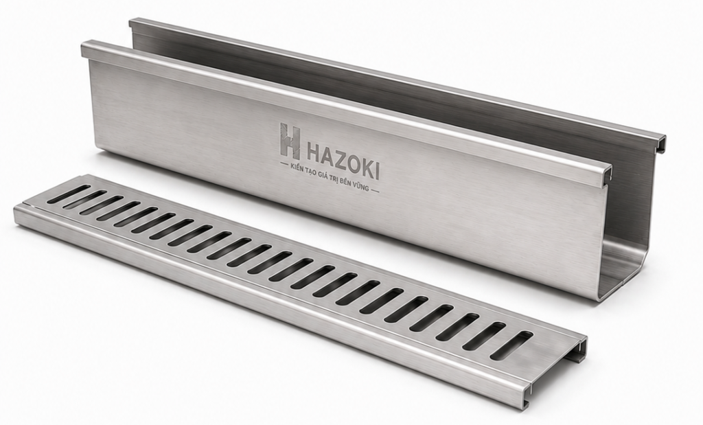 Máng thoát nước inox chữ U Hazoki
