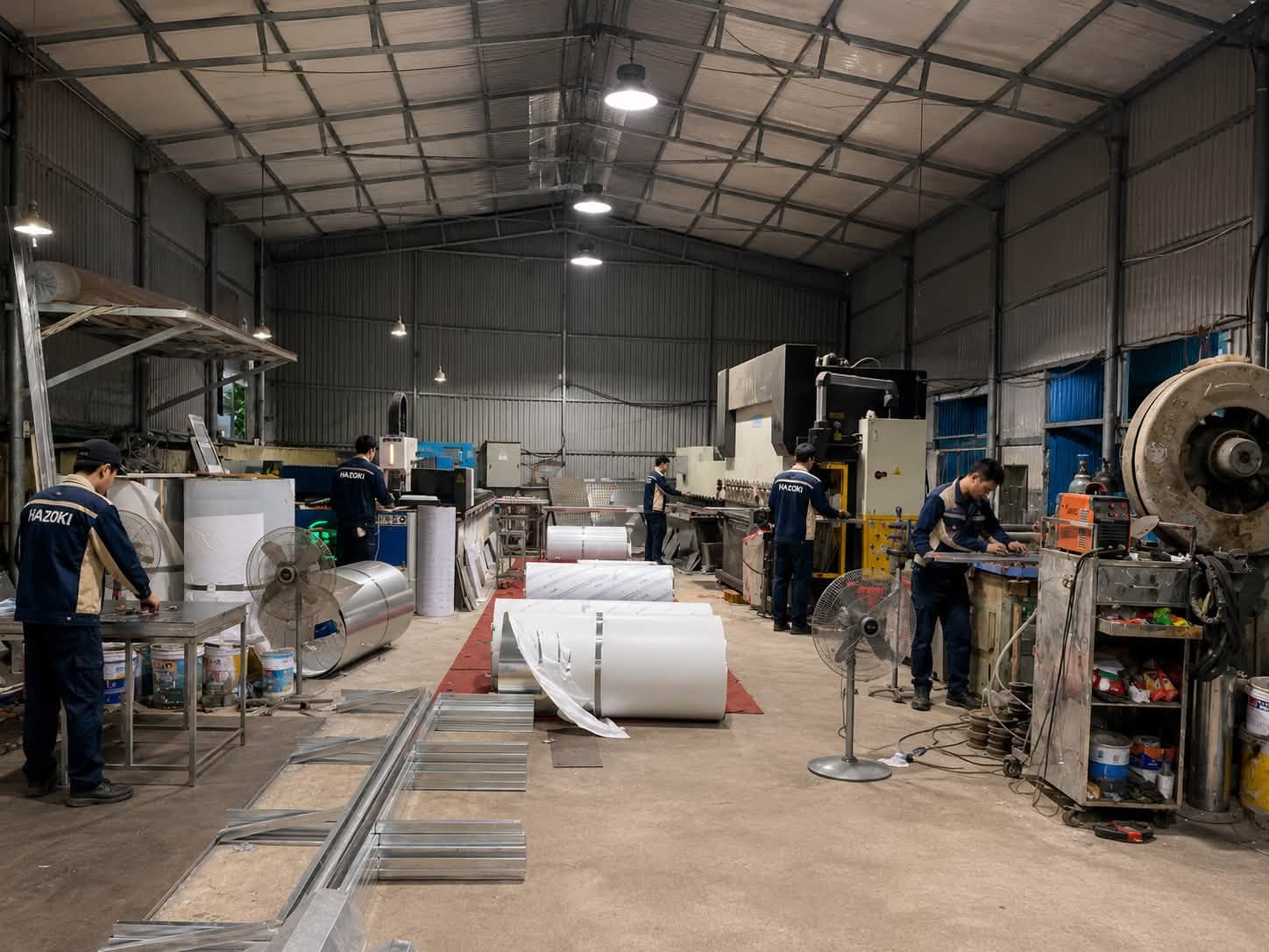 Gia công bể tách mỡ inox tại xưởng Hazoki.