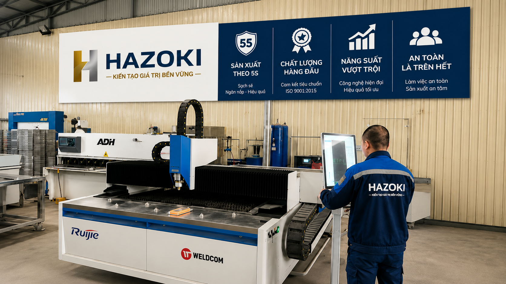 Gia công bể tách mỡ inox cho khách sạn tại xưởng Hazoki.