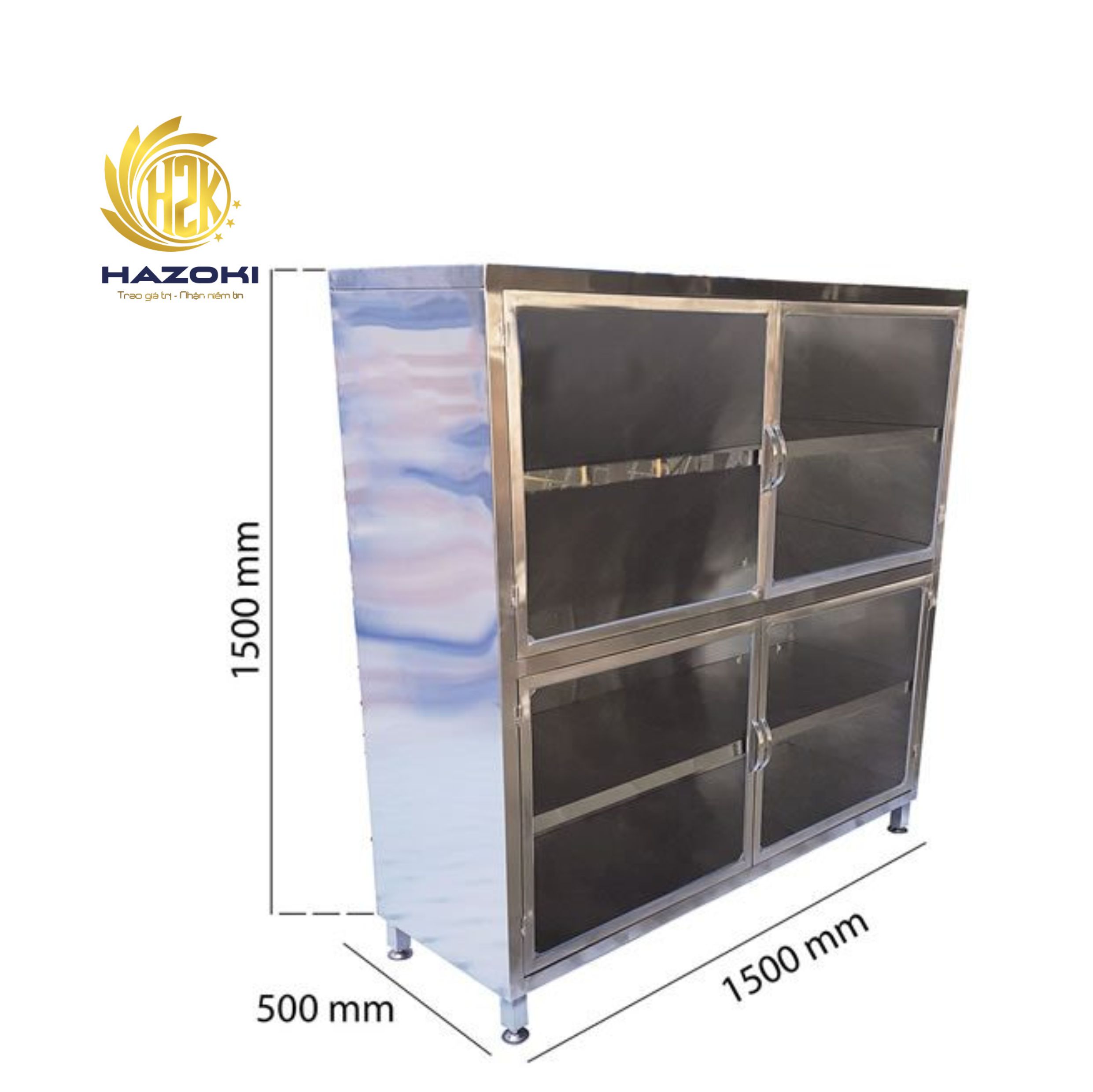 Tủ inox 4 tầng rộng1500 mm