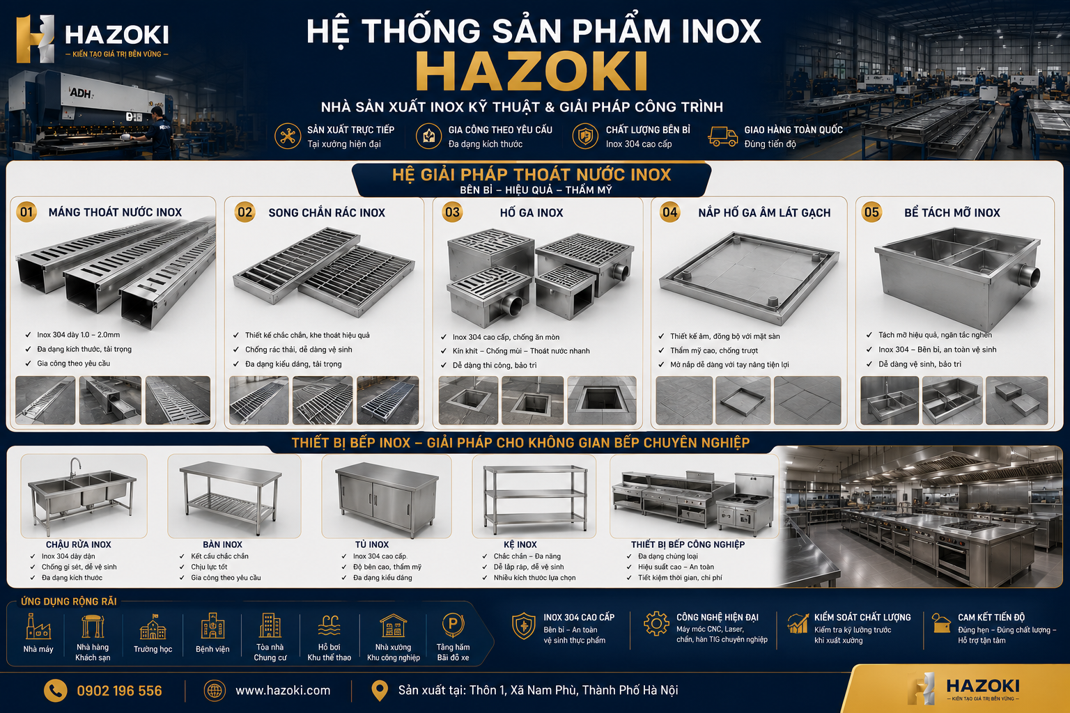 báo giá máng thoát nước inox khe hẹp