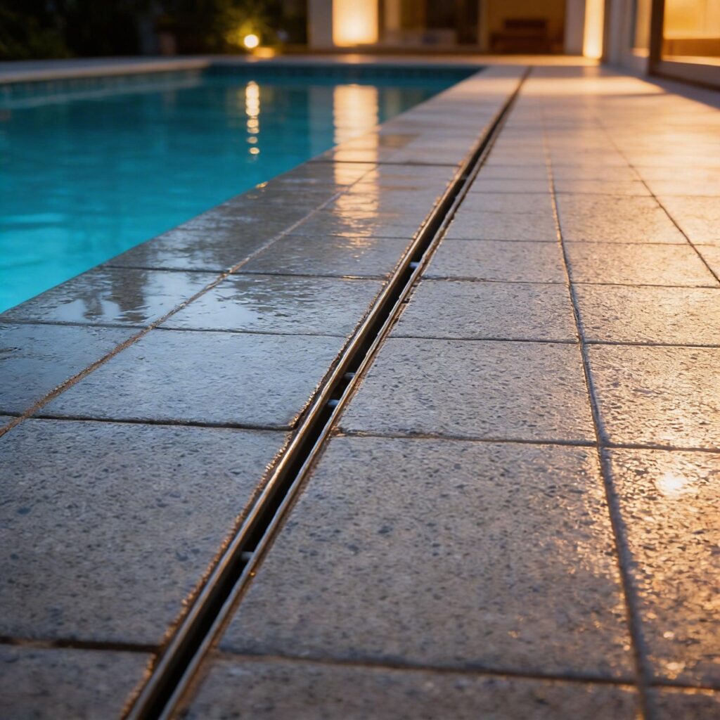 máng thoát nước khe hẹp hồ bơi