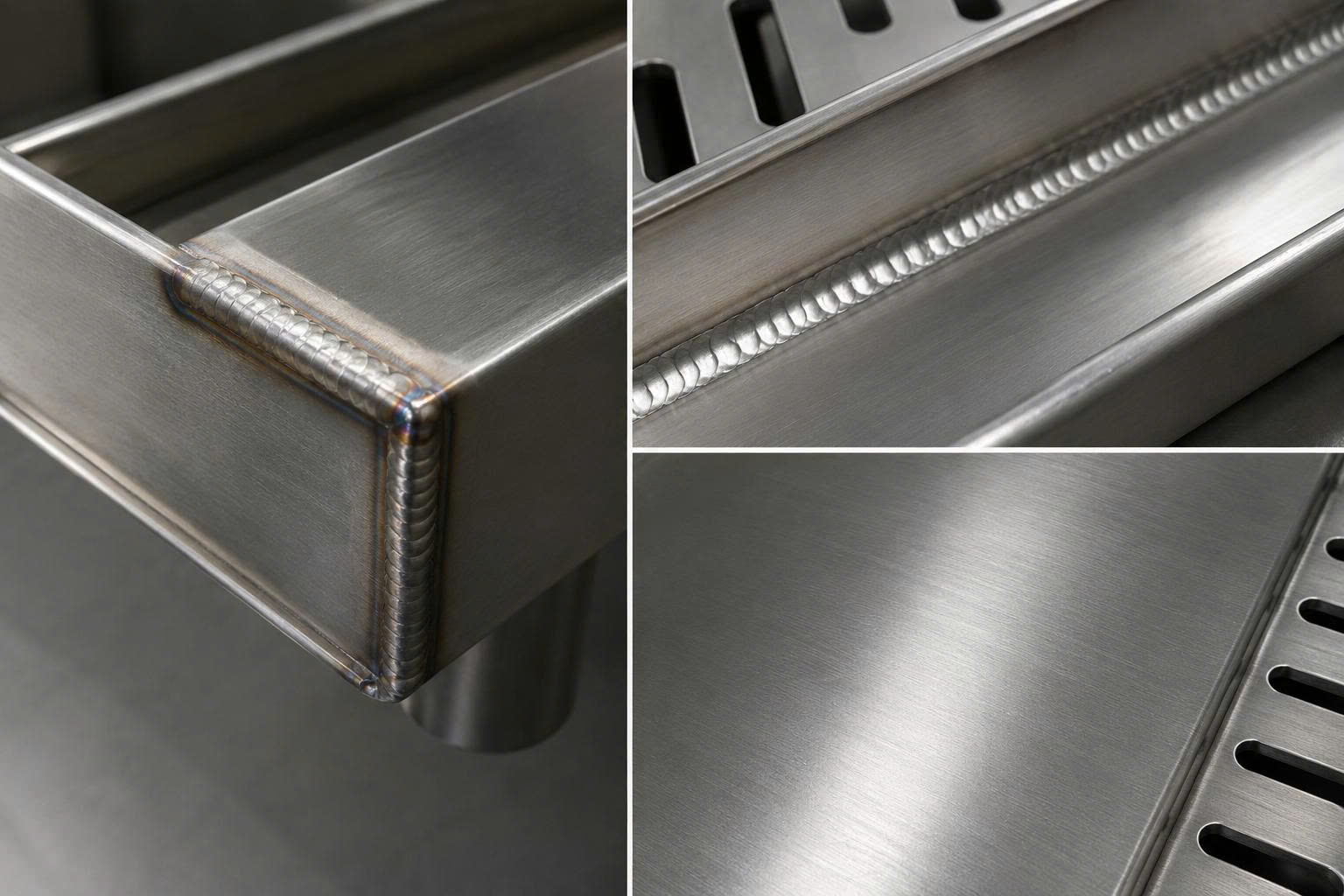 Mối hàn máng thoát sàn inox được gia công chính xác